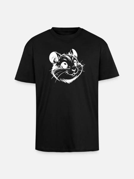 Cute hamster with cheerful, lively eyes - Unisex Oversized Heavyweight T-shirt - black