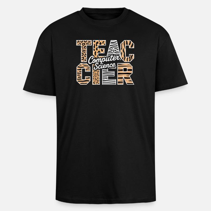 Computer Science Lehrer Tiermuster Stil - Oversized Heavyweight Unisex T-Shirt - Schwarz