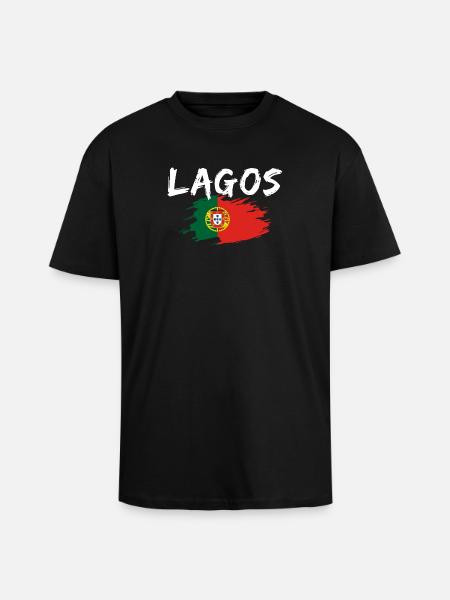 Drapeau de Lagos Portugal - T-shirt unisexe oversize épais - noir