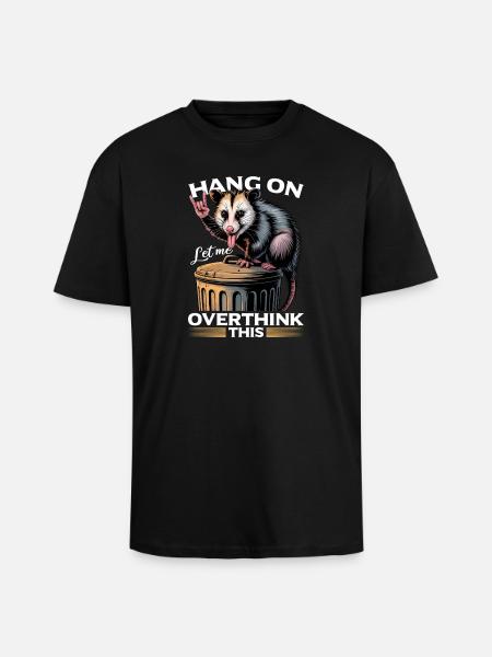 Funny Opossum - Unisex Oversized Heavyweight T-shirt - black