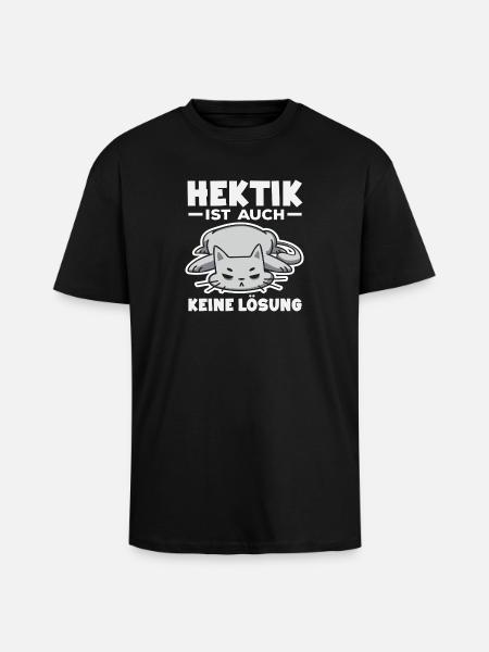 Funny Cat No Motivation Saying - Unisex Oversized Heavyweight T-shirt - black