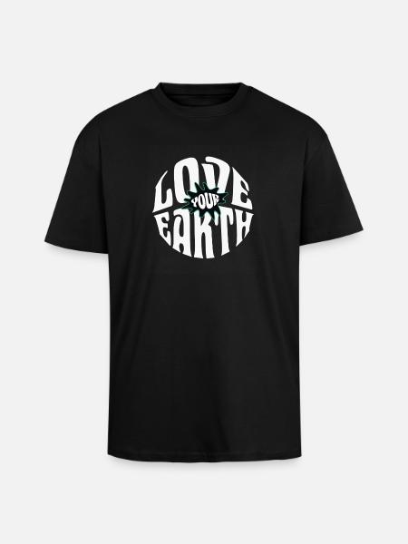 Aime ta Terre - T-shirt unisexe oversize épais - noir