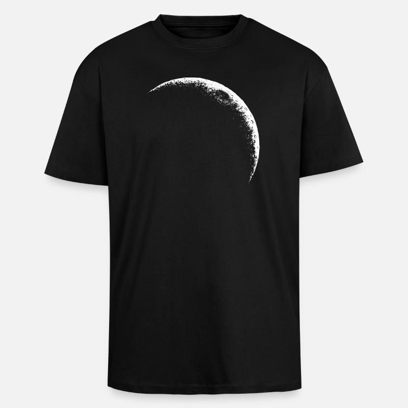 Croissant de Lune, Lune Céleste - T-shirt unisexe oversize épais - noir