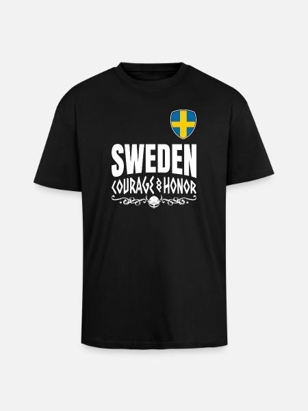 Schweden Nordischer Geist - Oversized Heavyweight Unisex T-Shirt - Schwarz