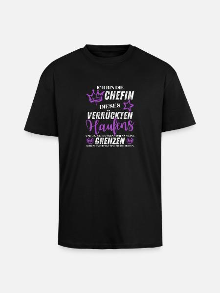Chefin Chaos Crew – Frauenpower Sprüche - Oversized Heavyweight Unisex T-Shirt - Schwarz