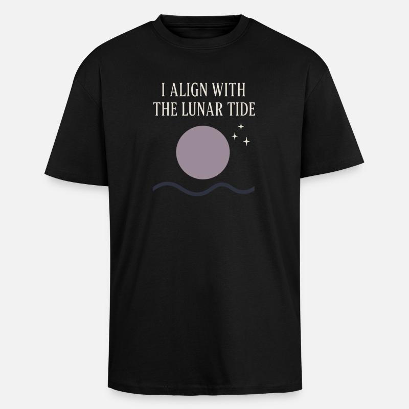 Moon Cycle Moon Goddess Intentionally - Unisex Oversized Heavyweight T-shirt - black
