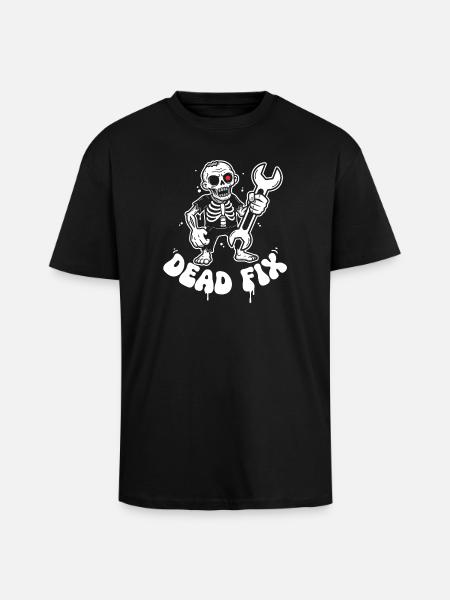 Skeleton with wrench - Unisex Oversized Heavyweight T-shirt - black