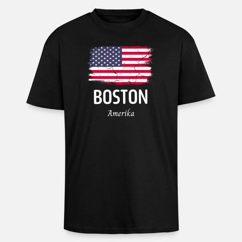 Boston - Oversized Heavyweight Unisex T-Shirt - Schwarz