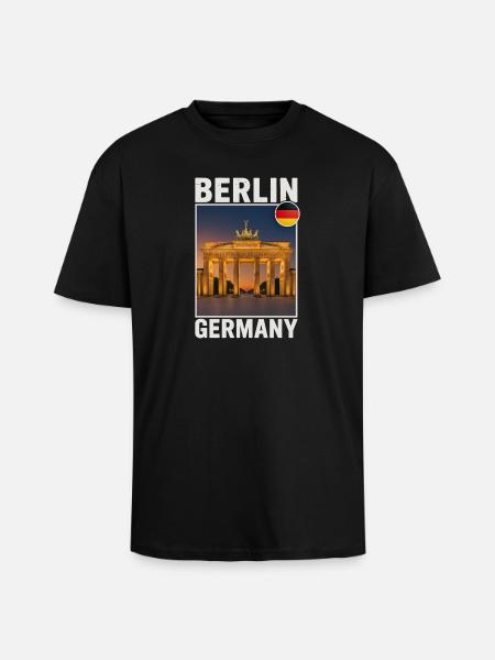 Berlin Brandenburg Gate - Unisex Oversized Heavyweight T-shirt - black