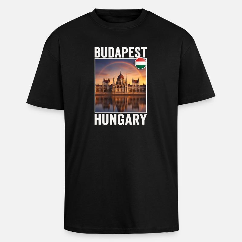Budapest - Oversized Heavyweight Unisex T-Shirt - Schwarz