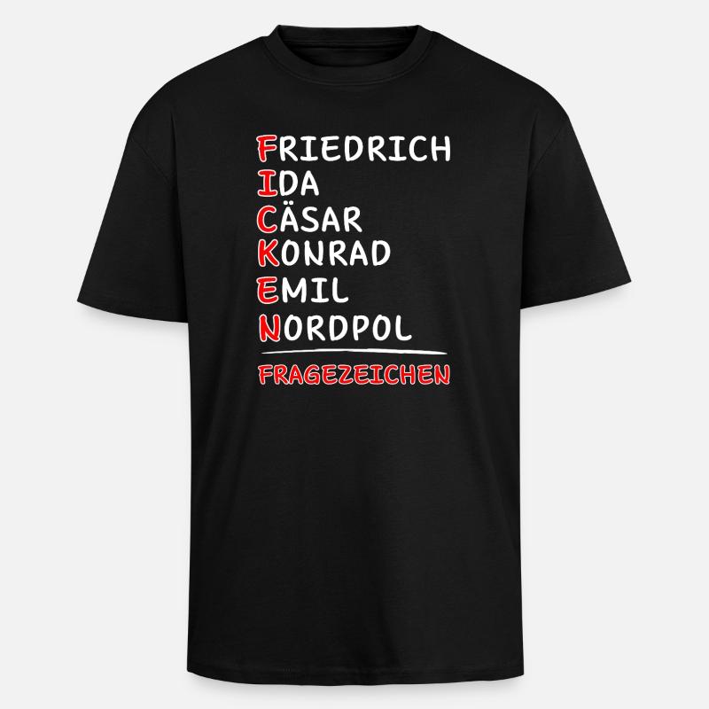 Funkalphabet-Friedrich Ida Caesar Kaufmann Emil... - Unisex Oversized Heavyweight T-shirt - black