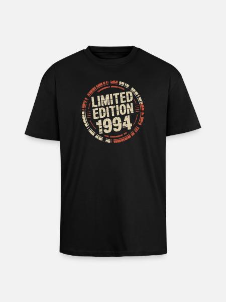 Édition limitée 1994 Rétro Badge Graphic - T-shirt unisexe oversize épais - noir