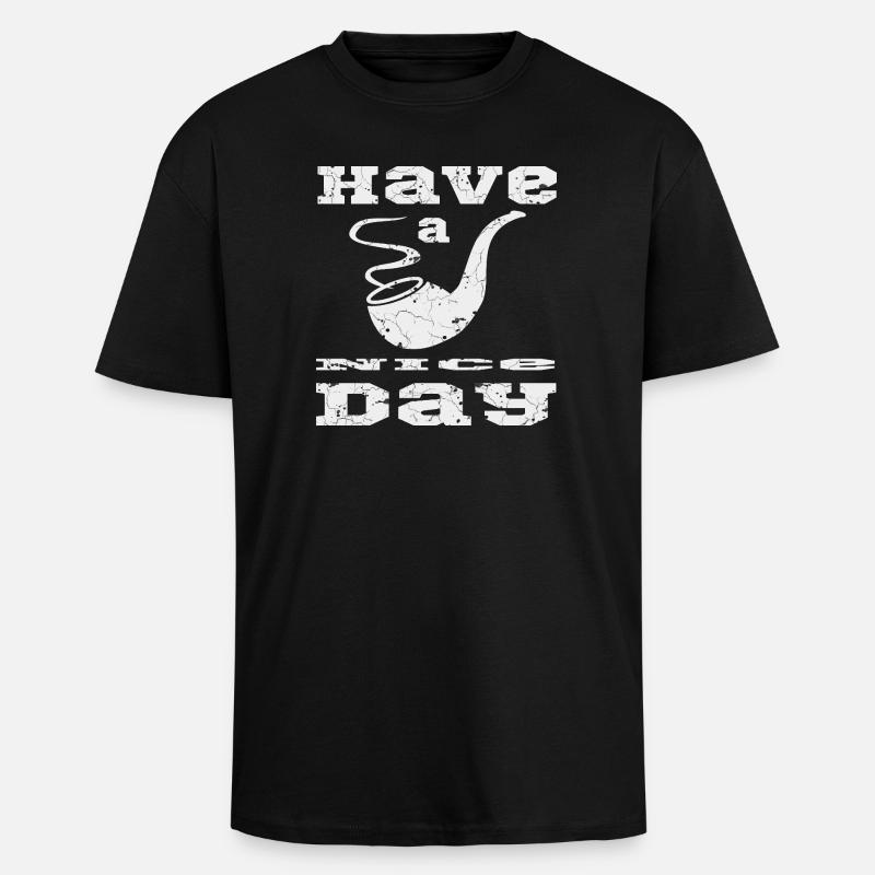 Pfeife mit Text - Oversized Heavyweight Unisex T-Shirt - Schwarz