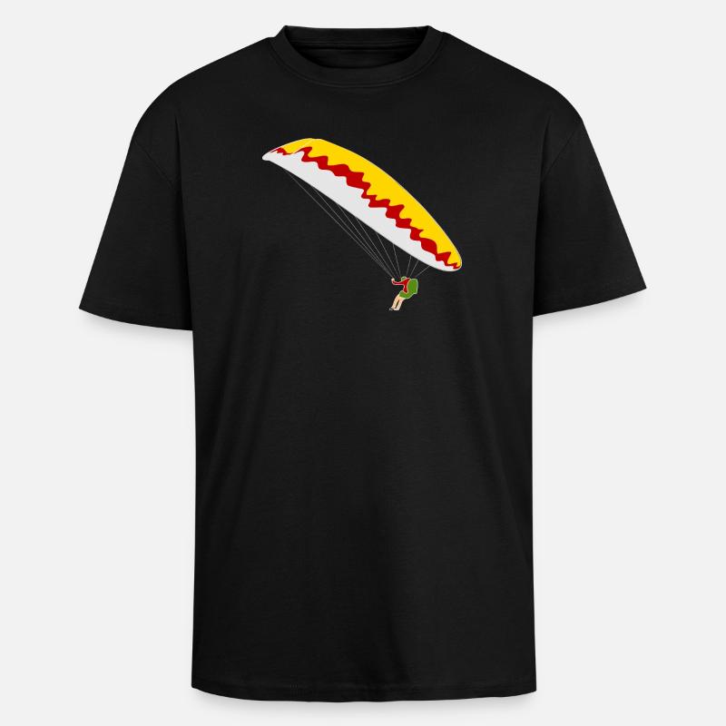 Bunter Gleitschirm - Oversized Heavyweight Unisex T-Shirt - Schwarz