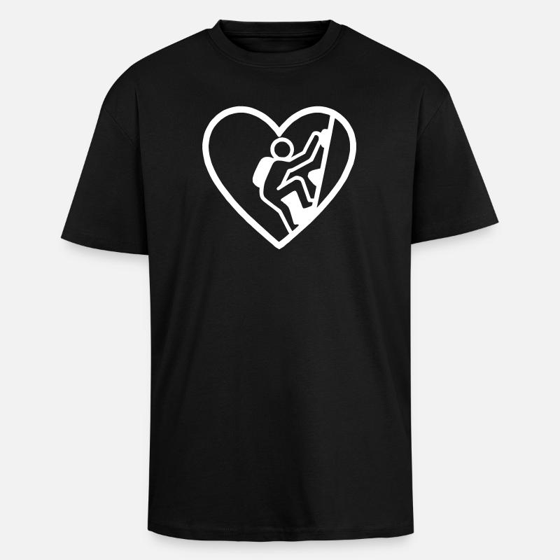 Kletterherz – Vertikale Leidenschaft - Oversized Heavyweight Unisex T-Shirt - Schwarz