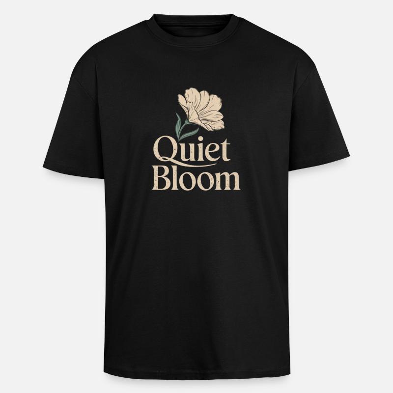 Floraison Silencieuse – Floraison Délicate - T-shirt unisexe oversize épais - noir