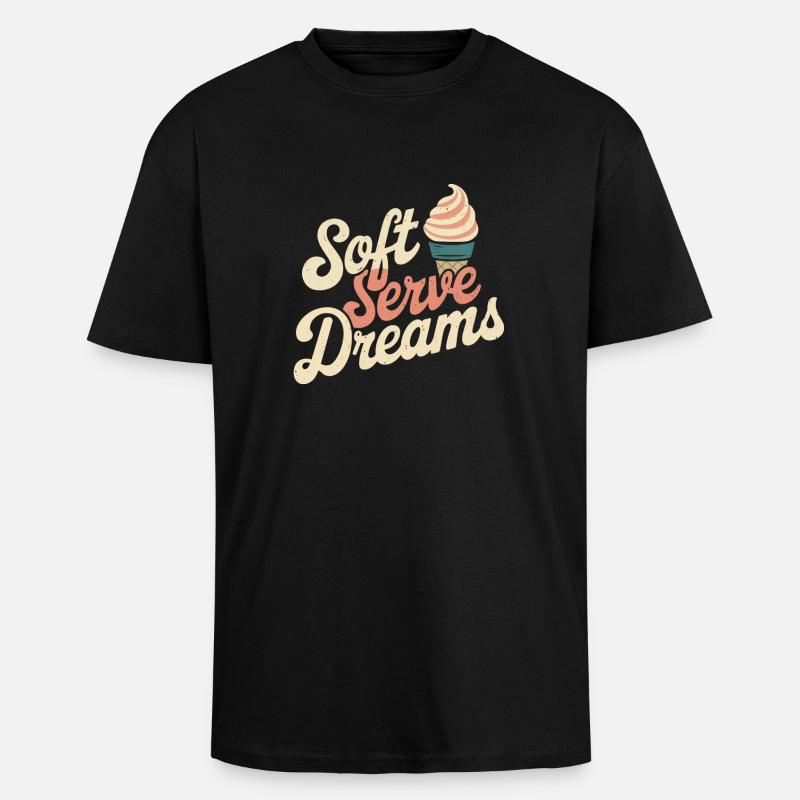 Retro Eiscreme - Unisex Oversized Heavyweight T-shirt - black