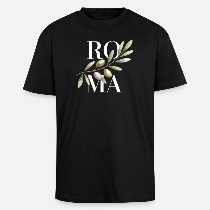ROMA – Olive Branch - Oversized Heavyweight Unisex T-Shirt - Schwarz