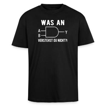 Computer Informatiker Nerd Programmierer Admin Ges - Oversized Heavyweight Unisex T-Shirt - Schwarz - Vorne - Alina (178cm) & Michal (187cm)