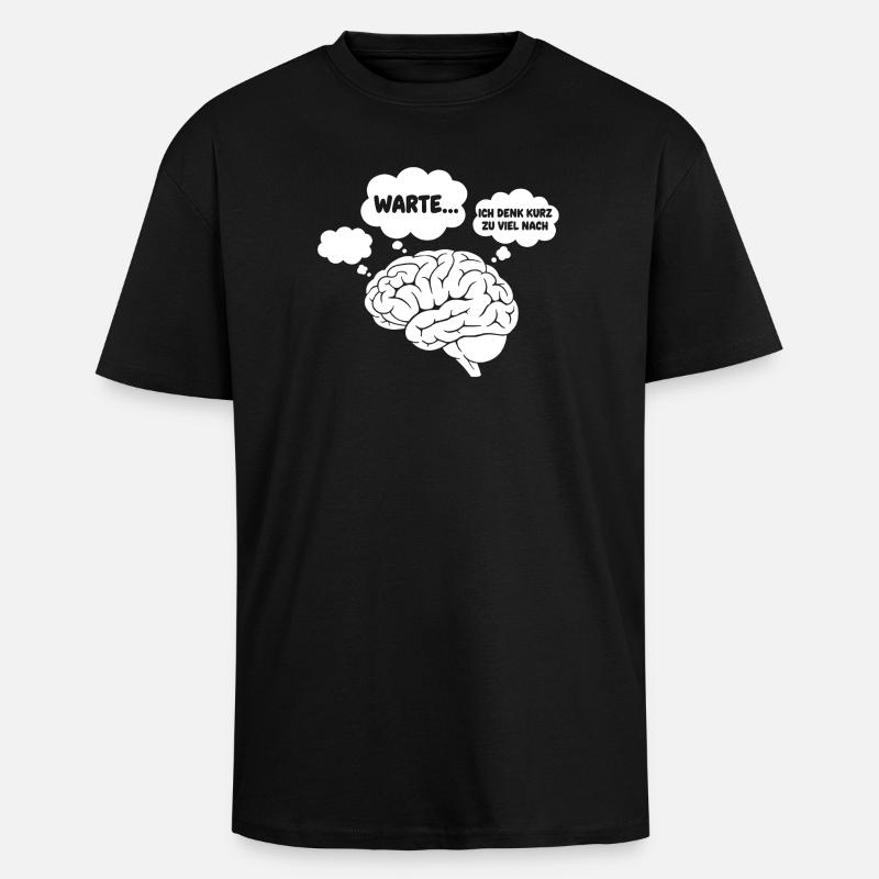 GehirnGedanken Comic - Oversized Heavyweight Unisex T-Shirt - Schwarz