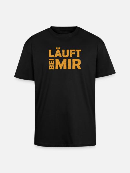 Runs with me - Cool saying - Running - Unisex Oversized Heavyweight T-shirt - black