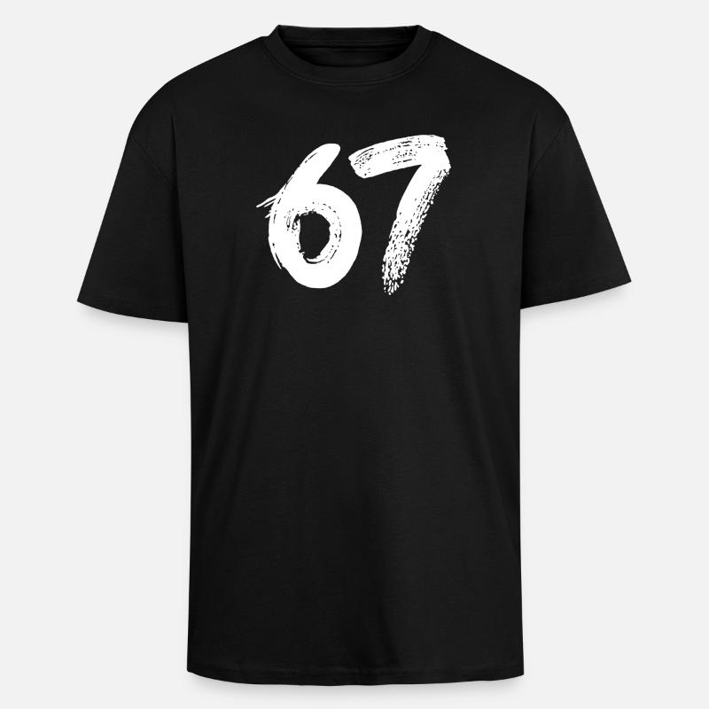 67 Weiße Farbe - Oversized Heavyweight Unisex T-Shirt - Schwarz