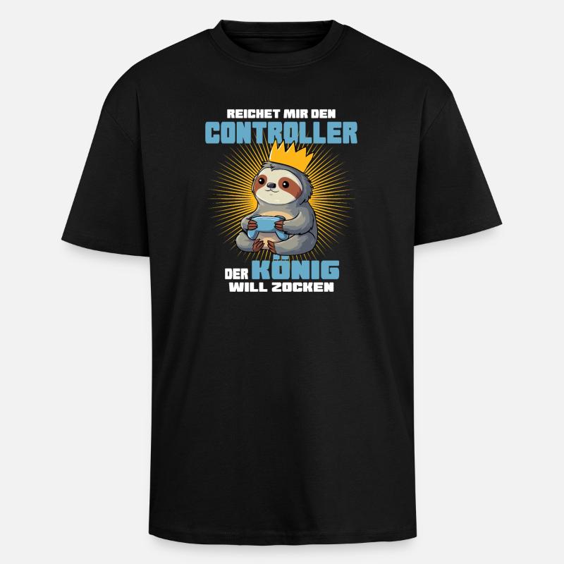King with controller - Unisex Oversized Heavyweight T-shirt - black