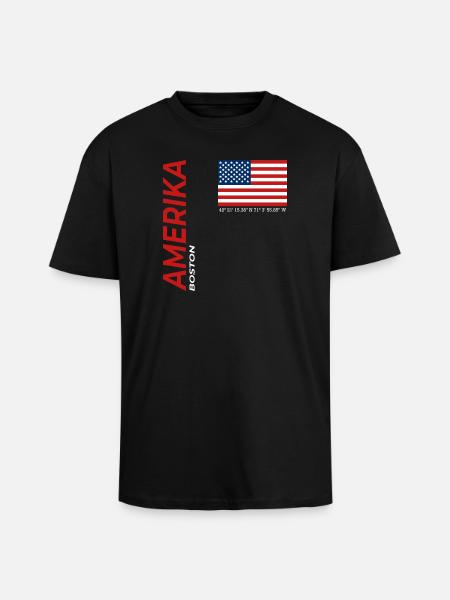 Boston - T-shirt unisexe oversize épais - noir