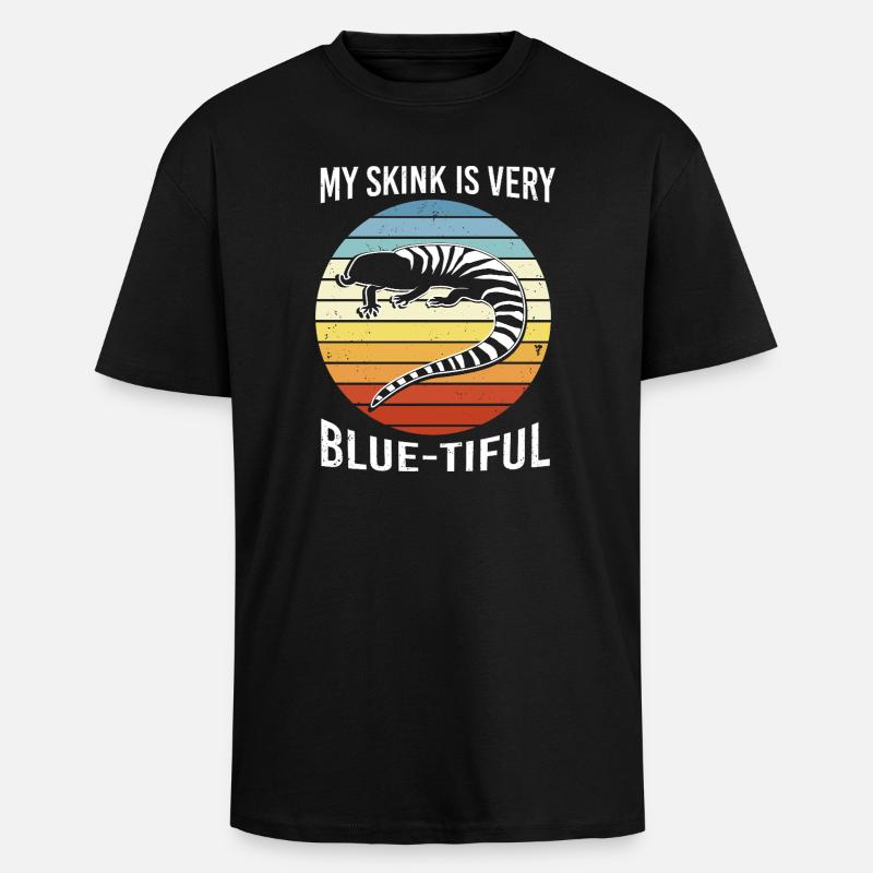Eidechse Blau Zunge - Oversized Heavyweight Unisex T-Shirt - Schwarz