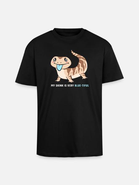 Blue Tongue Lizard - Unisex Oversized Heavyweight T-shirt - black