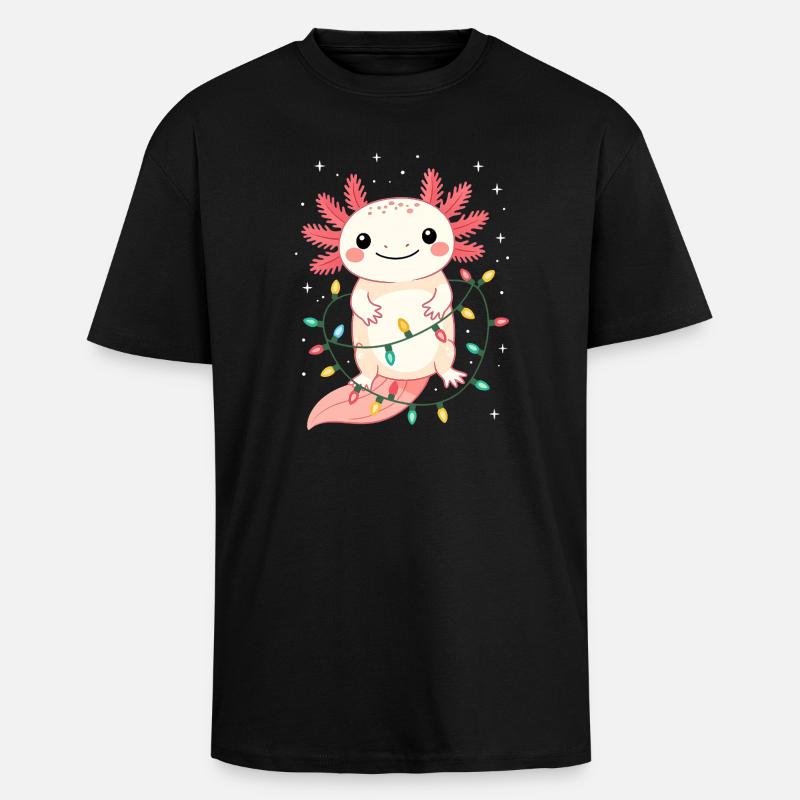 Pull de Noël Axolotl Drôle Mignon - T-shirt unisexe oversize épais - noir