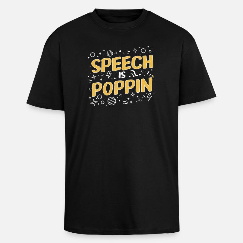 Speech Therapist Speech Pathologist SLP - Unisex Oversized Heavyweight T-shirt - black