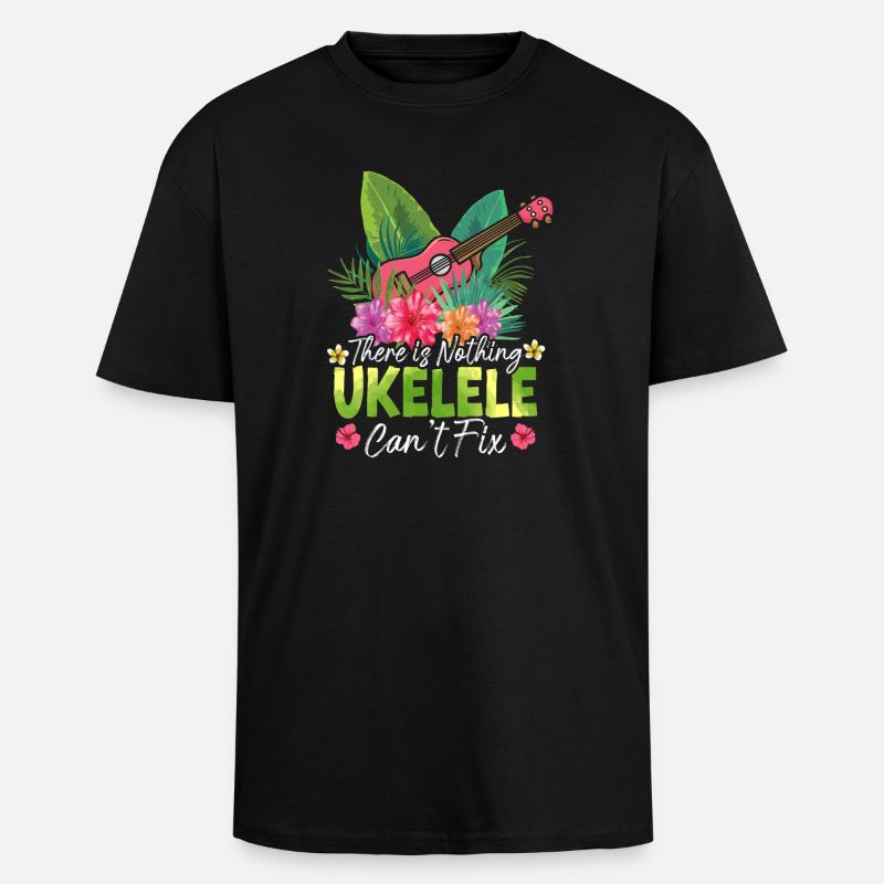 Hawaiian Ukulele Uke There Is - Oversized Heavyweight Unisex T-Shirt - Schwarz