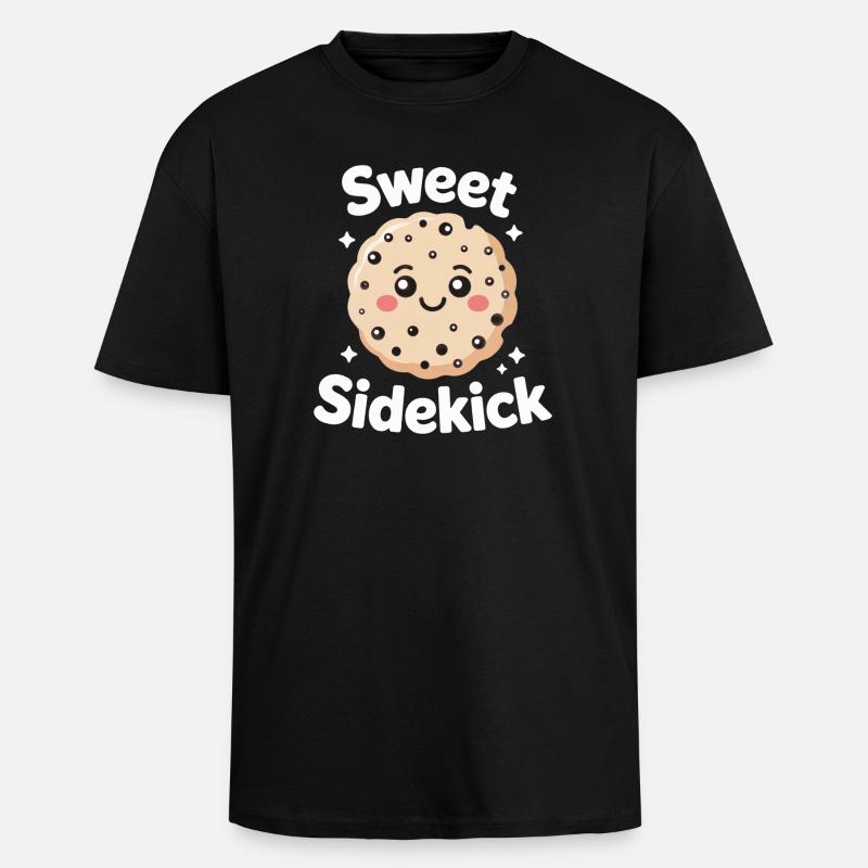 Sweet Sidekick – Cookie Maskottchen - Oversized Heavyweight Unisex T-Shirt - Schwarz