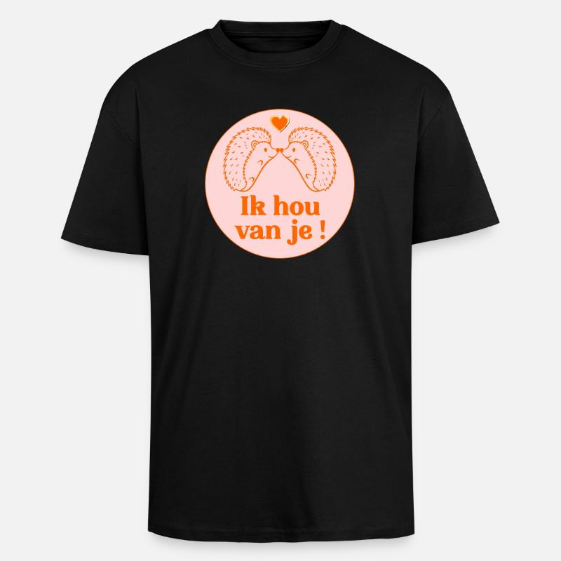 Ich liebe dich – Igel - Oversized Heavyweight Unisex T-Shirt - Schwarz