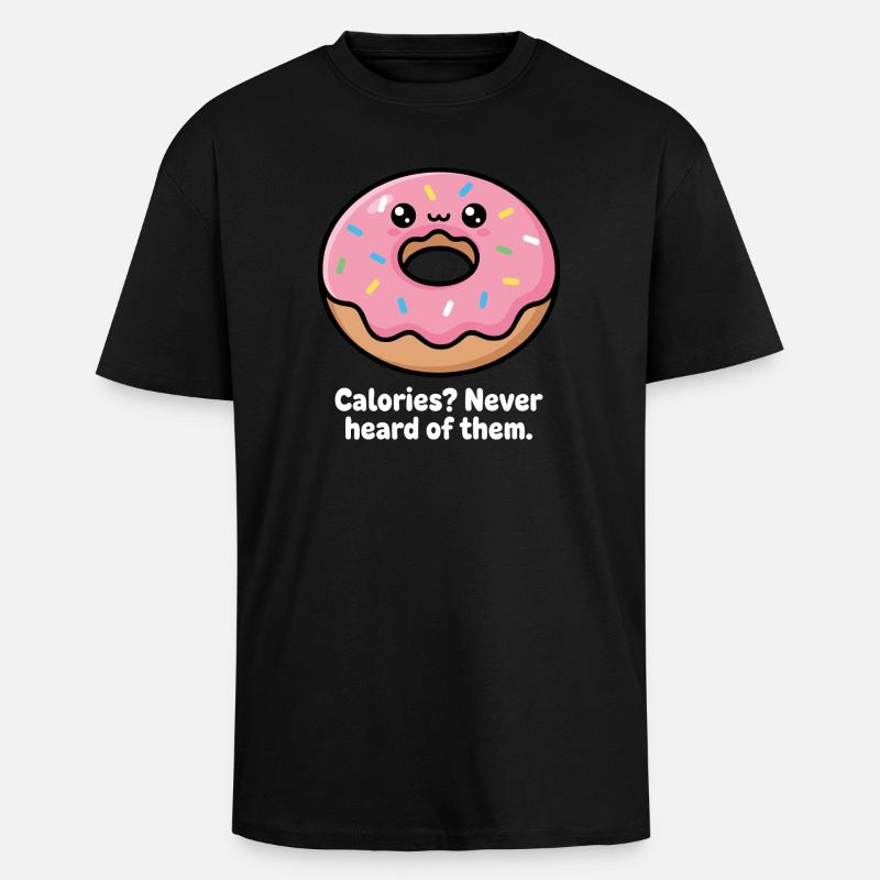 Kicherndes Donut Meme Spruch - Oversized Heavyweight Unisex T-Shirt - Schwarz
