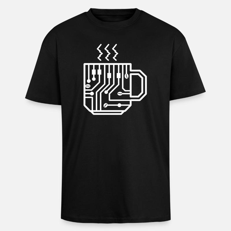 Circuit Mug Glyph Tech Brew - T-shirt unisexe oversize épais - noir