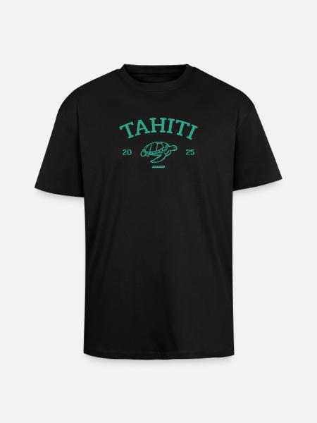 Tahiti - Turtle - French Polynesia - Schildkröte - Oversized Heavyweight Unisex T-Shirt - Schwarz