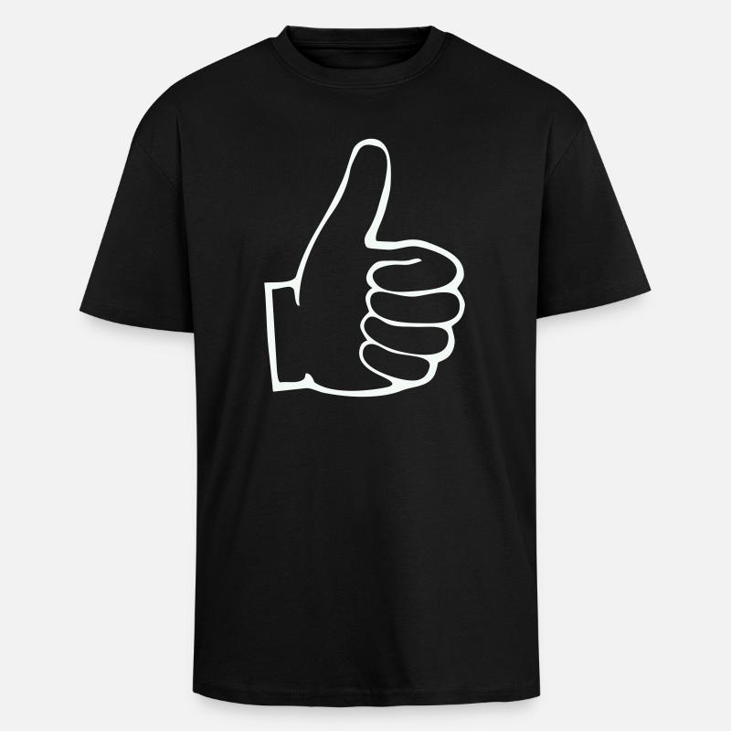 Plan du pouce levé - T-shirt unisexe oversize épais - noir