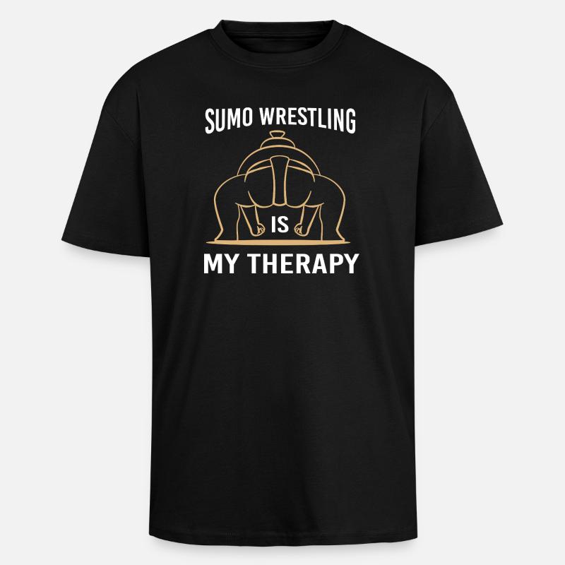 Sumo - Oversized Heavyweight Unisex T-Shirt - Schwarz