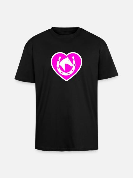 horses - Unisex Oversized Heavyweight T-shirt - black