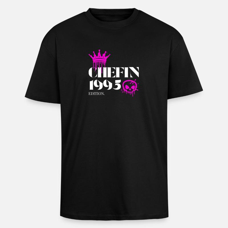 Édition Chefin 1995 30e anniversaire Déclaration - T-shirt unisexe oversize épais - noir