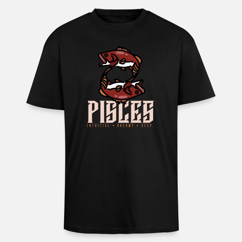 Fische - Oversized Heavyweight Unisex T-Shirt - Schwarz