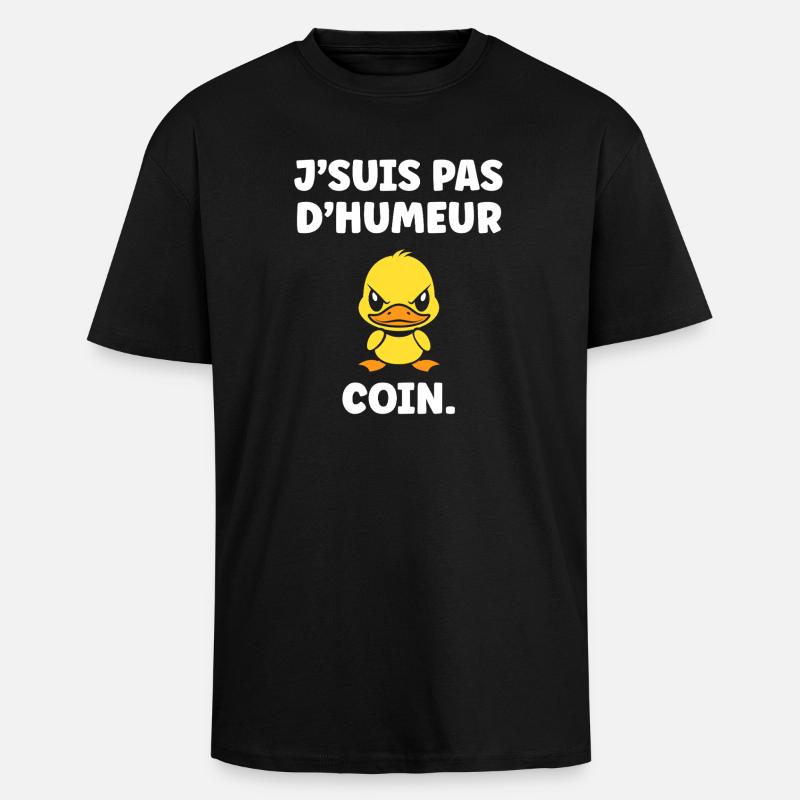 ICH BIN NICHT IN STIMMUNG - Oversized Heavyweight Unisex T-Shirt - Schwarz