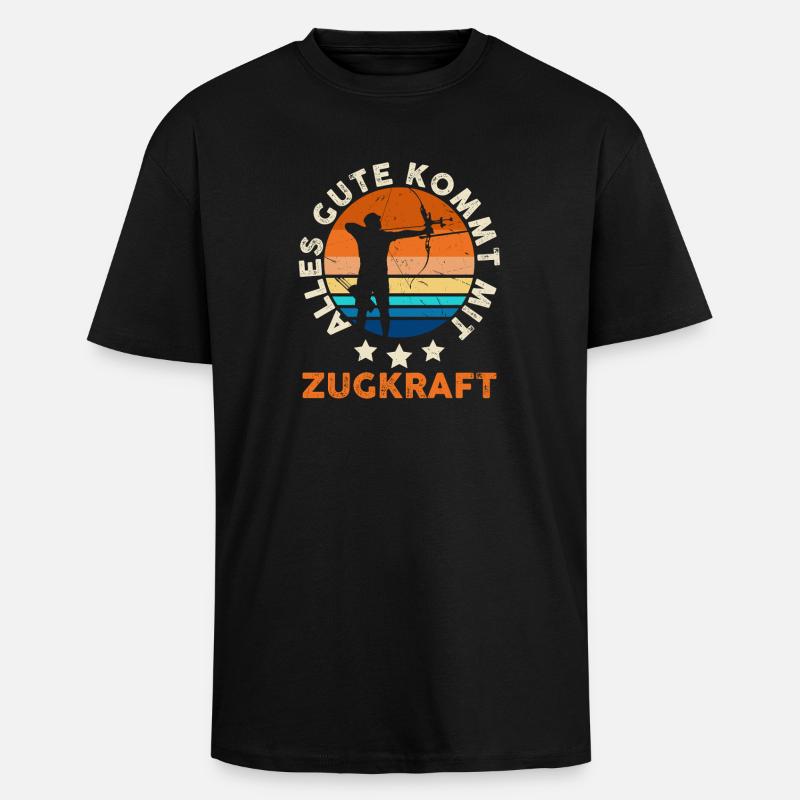 Bogenschütze Bogensport Bogenschießen - Oversized Heavyweight Unisex T-Shirt - Schwarz