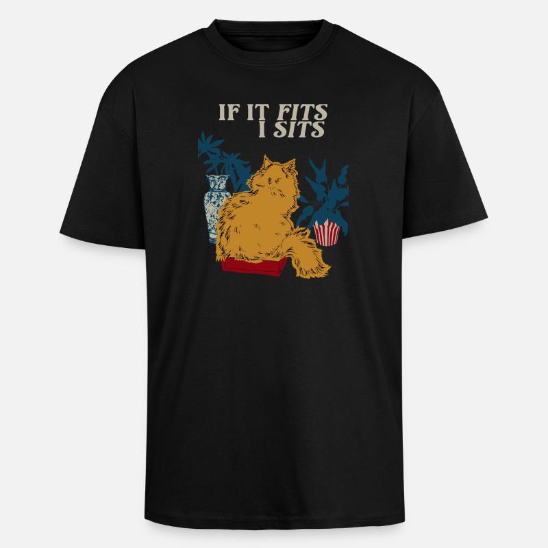 WENN ES IN EINEN SITZ PASST - Oversized Heavyweight Unisex T-Shirt - Schwarz
