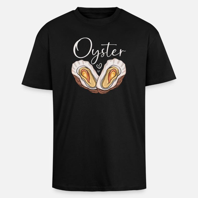 Austern - Oversized Heavyweight Unisex T-Shirt - Schwarz
