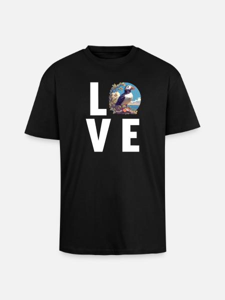 Puffin Papageientaucher - Unisex Oversized Heavyweight T-shirt - black