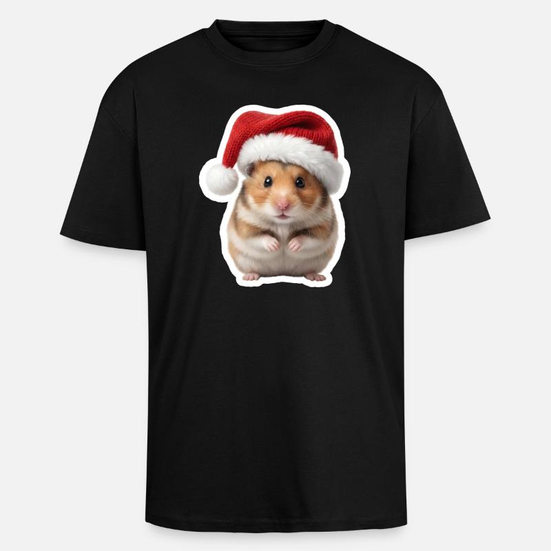 Doux Hamster - Doux Noël - T-shirt unisexe oversize épais - noir