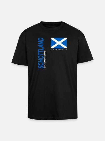 St. Andrews - T-shirt unisexe oversize épais - noir